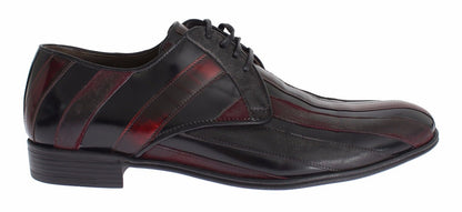 Dolce &amp; gabbana chaussures habillées en cuir rayé bordeaux noir