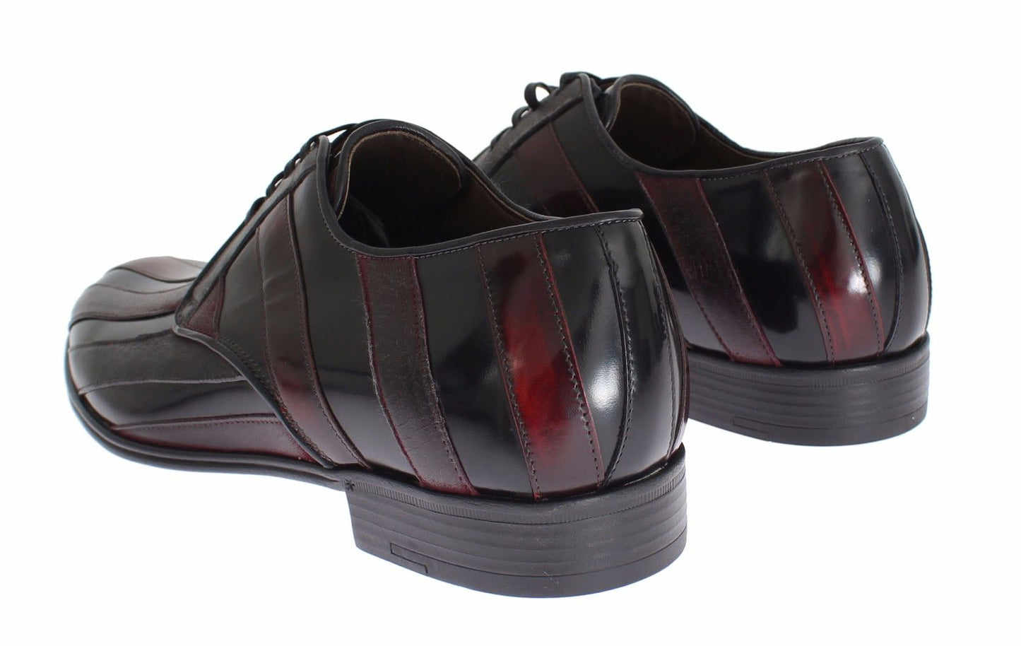 Dolce &amp; gabbana chaussures habillées en cuir rayé bordeaux noir