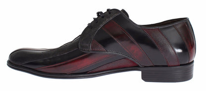 Dolce &amp; gabbana chaussures habillées en cuir rayé bordeaux noir