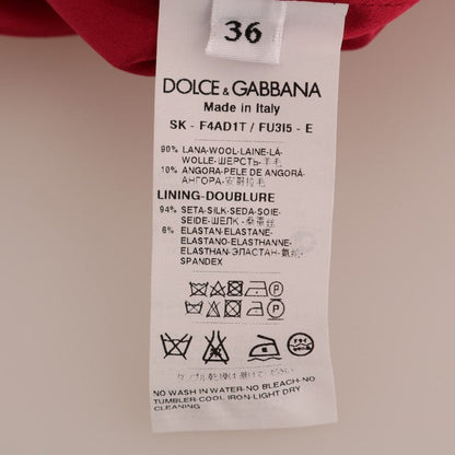 Jupe trapèze en laine rose Dolce &amp; Gabbana