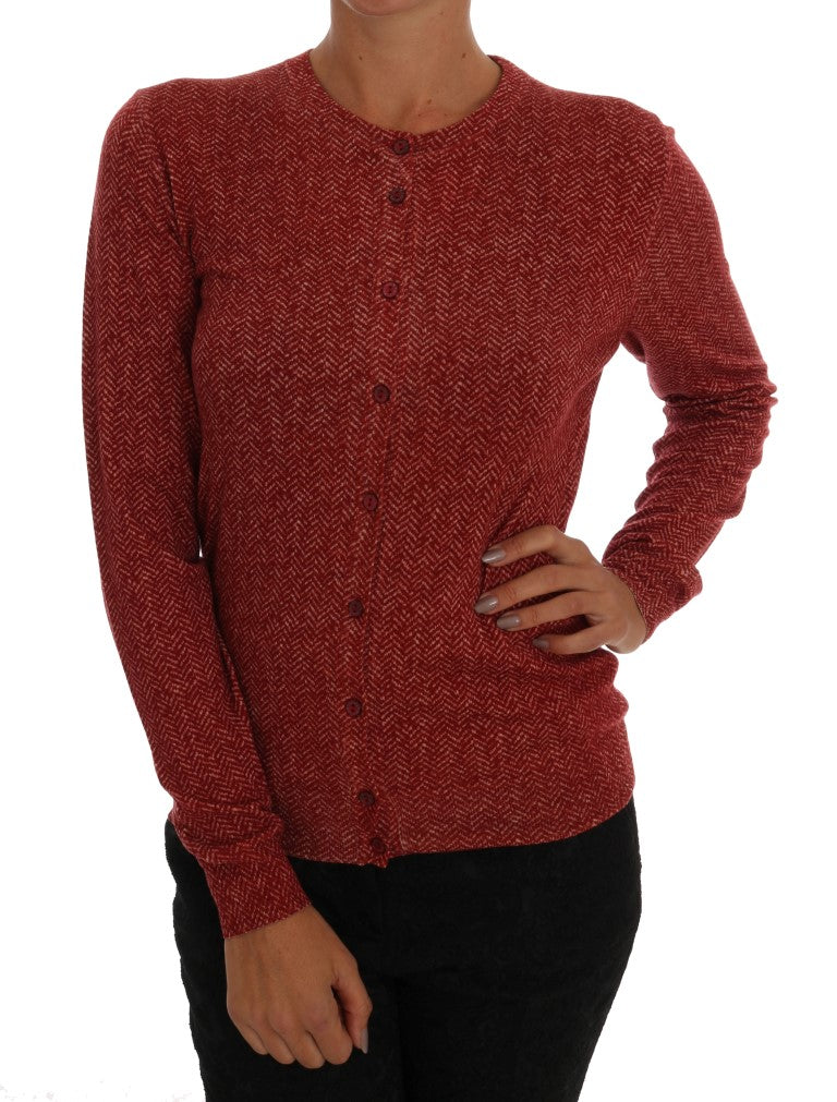 Pull cardigan en laine rouge Dolce &amp; gabbana