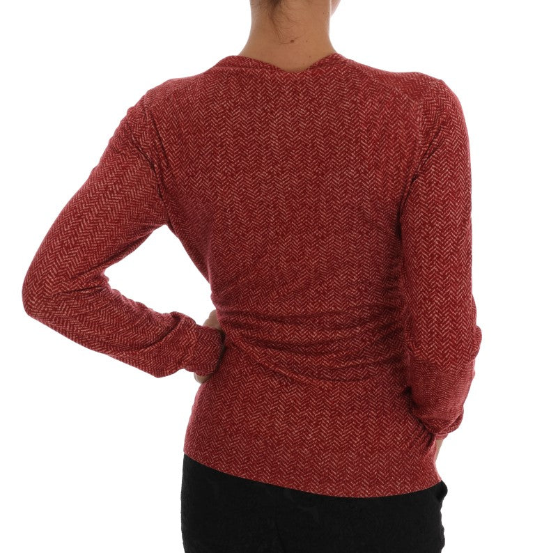 Pull cardigan en laine rouge Dolce &amp; gabbana