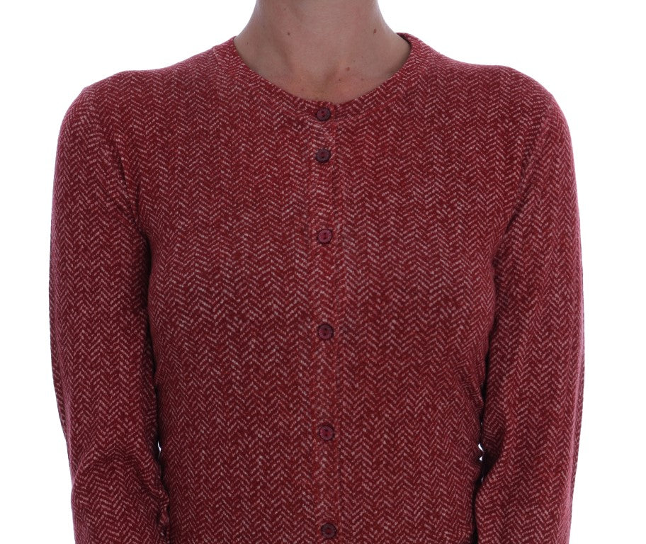 Pull cardigan en laine rouge Dolce &amp; gabbana