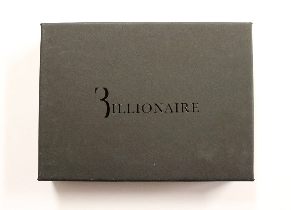 Portefeuille pour homme en cuir couture italienne Billionaire en marron