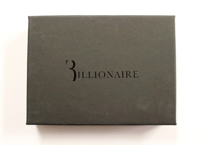 Portefeuille pour homme en cuir couture italienne Billionaire en marron