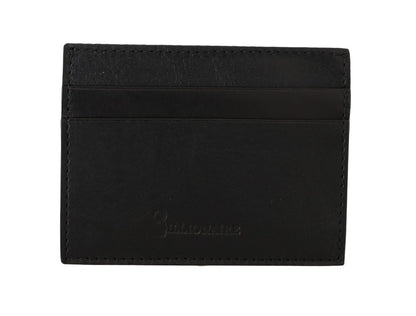 Portefeuille pour homme en cuir noir exquis couture italienne milliardaire