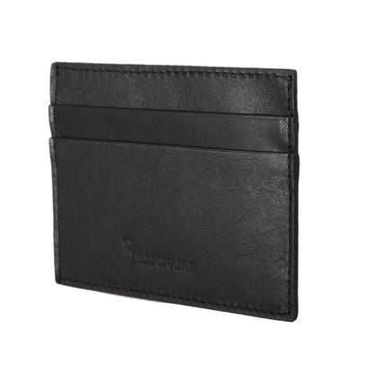 Portefeuille pour homme en cuir noir exquis couture italienne milliardaire