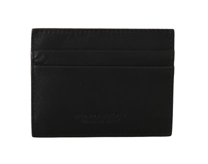 Portefeuille pour homme en cuir noir exquis couture italienne milliardaire