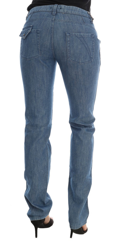 Costume national jean super slim en coton délavé bleu