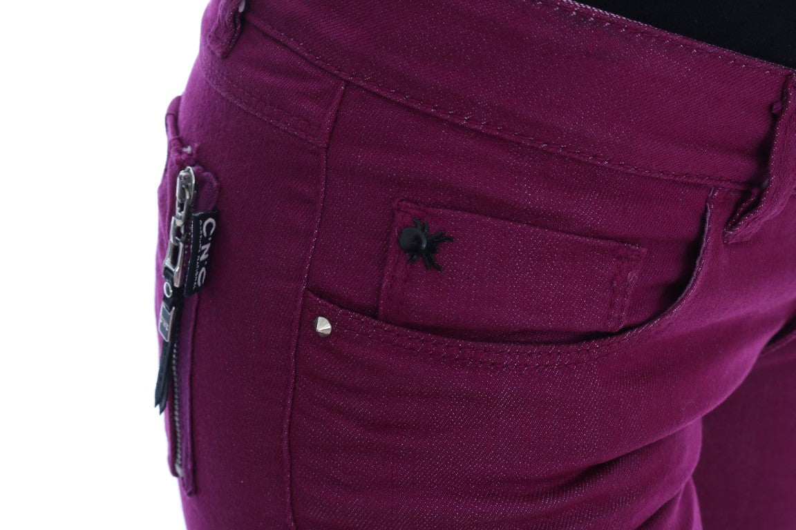 Costume national jean super slim violet