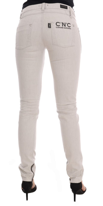 Costume national jean slim stretch blanc