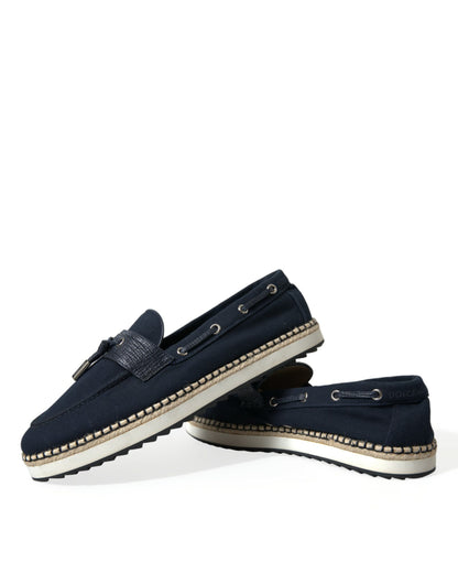 Dolce & gabbana navy blue fabric loafers