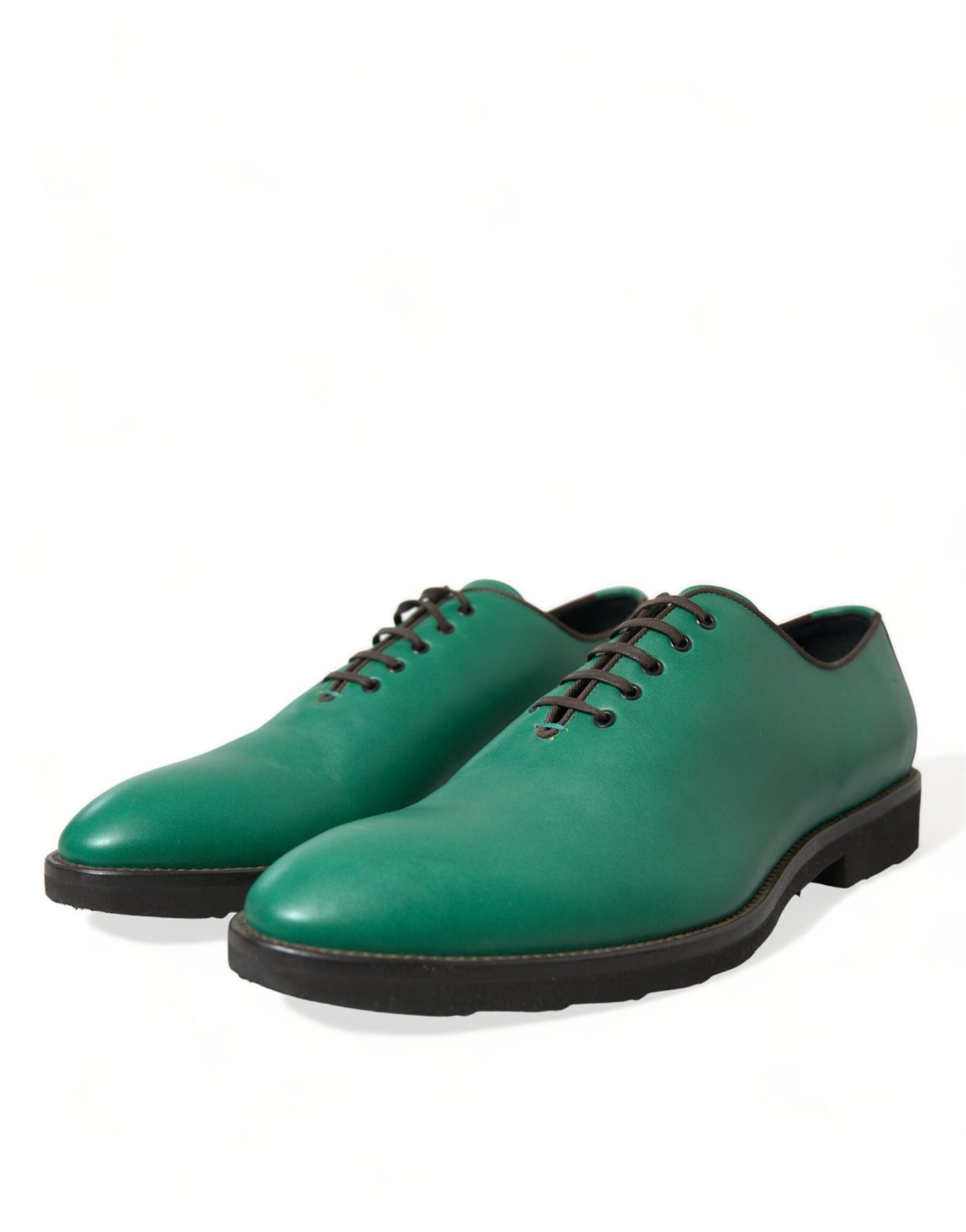 Chaussures habillées Oxford en cuir vert Dolce &amp; Gabbana