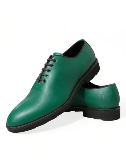 Chaussures habillées Oxford en cuir vert Dolce &amp; Gabbana