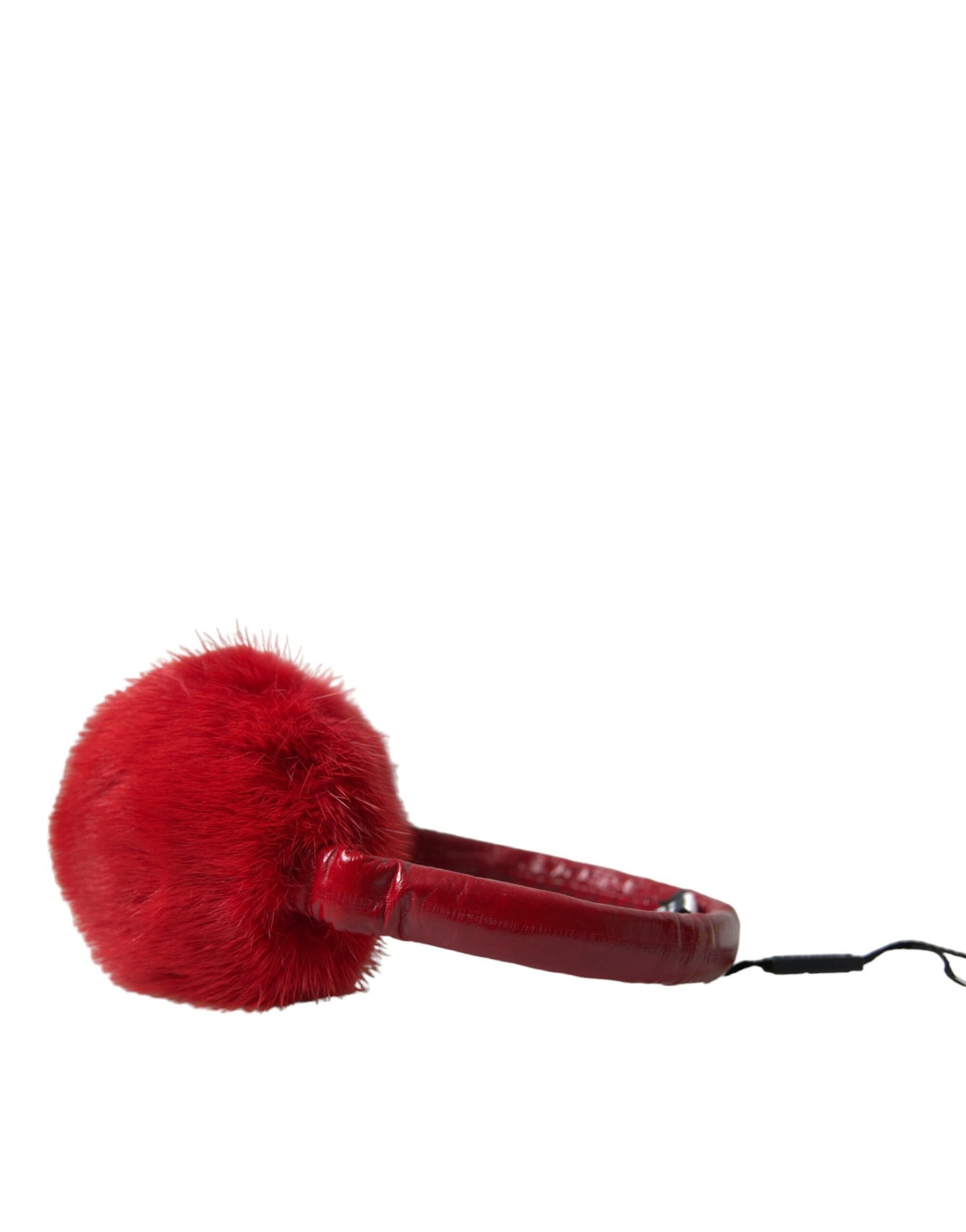 Dolce & gabbana red mink fur ear muffs