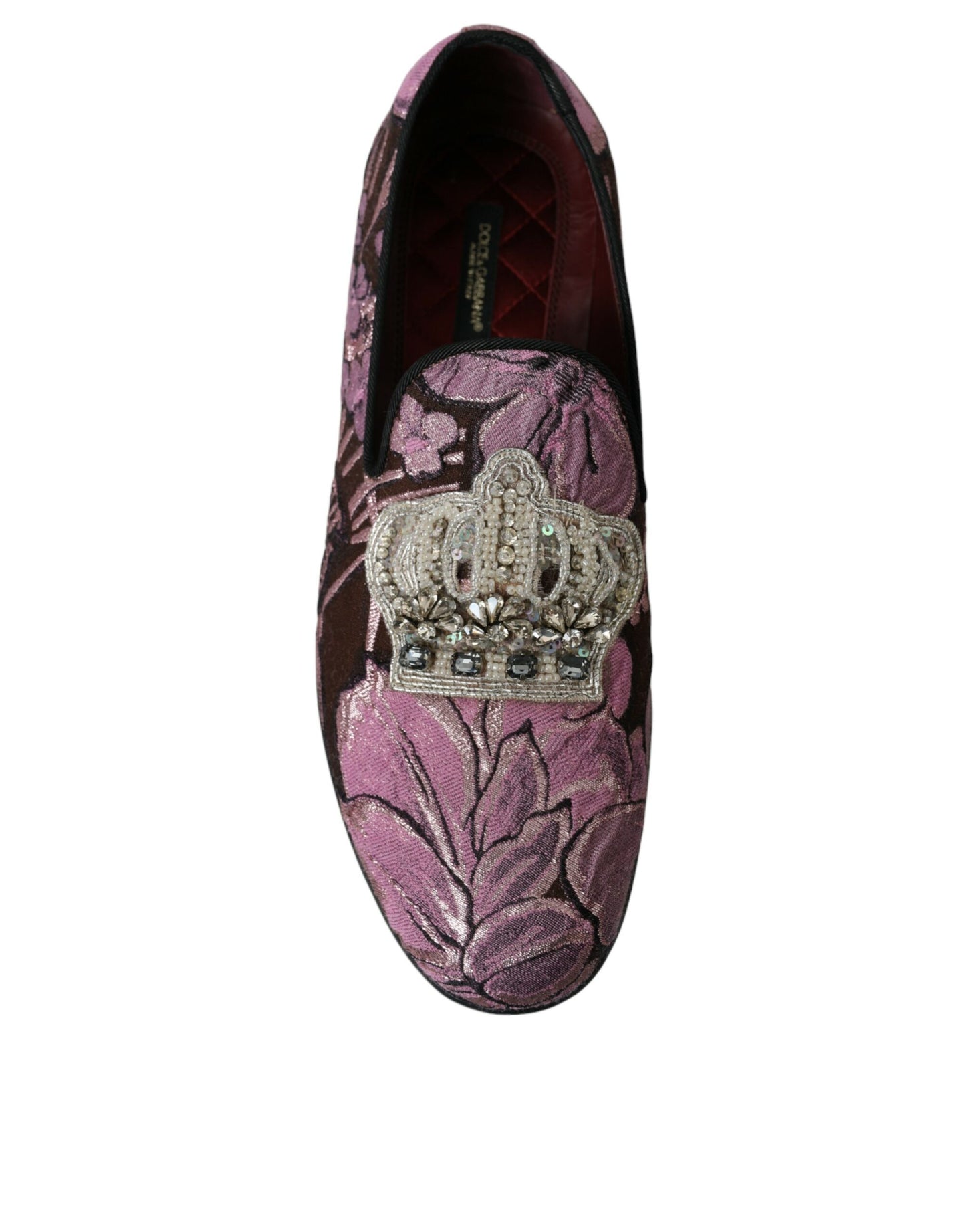 Dolce & gabbana pink crystal-embellished loafers