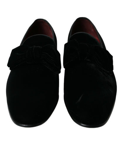 Mocassins en velours noir Dolce &amp; gabbana - chaussures de luxe pour hommes
