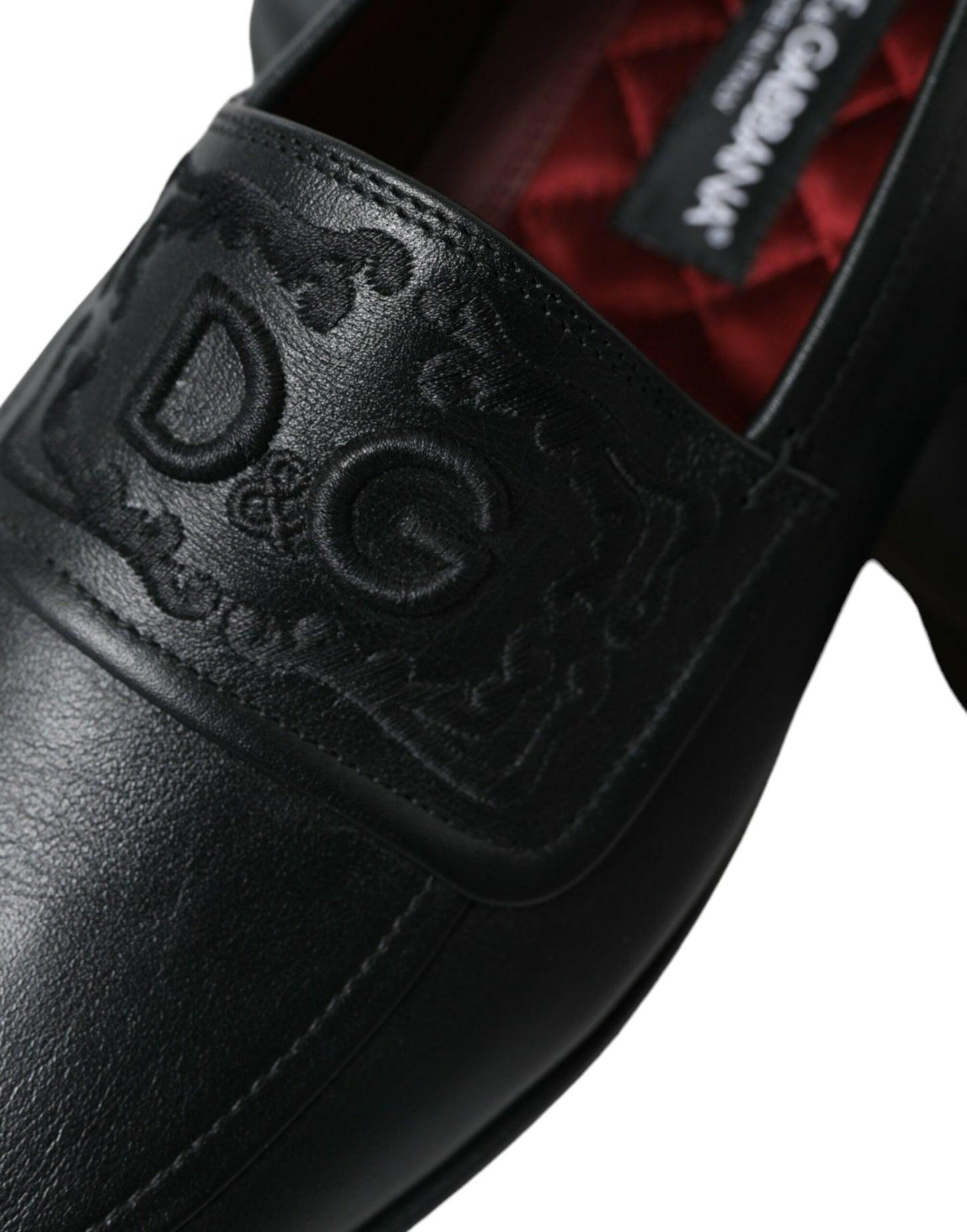 Dolce & gabbana black embroidered loafers