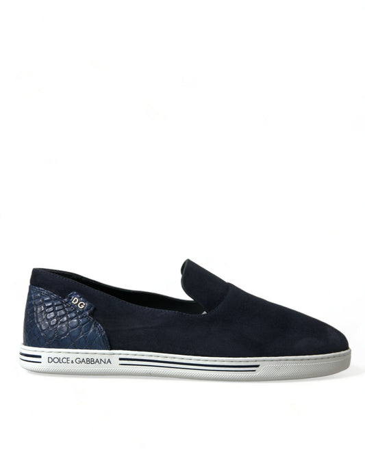 Dolce & gabbana blue suede leather loafers