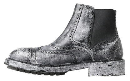 Dolce & gabbana black faded chelsea ankle boots