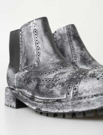 Dolce & gabbana black faded chelsea ankle boots