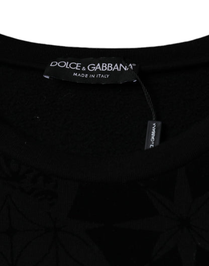 Suéter tipo sudadera con cuello redondo y estampado negro de Dolce &amp; Gabbana
