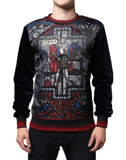Suéter tipo sudadera con cuello redondo y estampado de jacquard multicolor de Dolce &amp; Gabbana