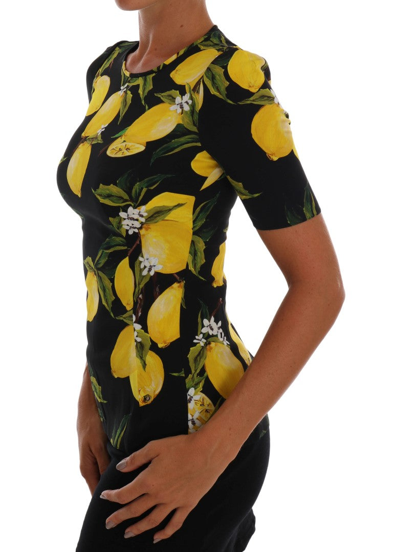 Dolce & Gabbana Sicilian Lemon Print Silk Blouse