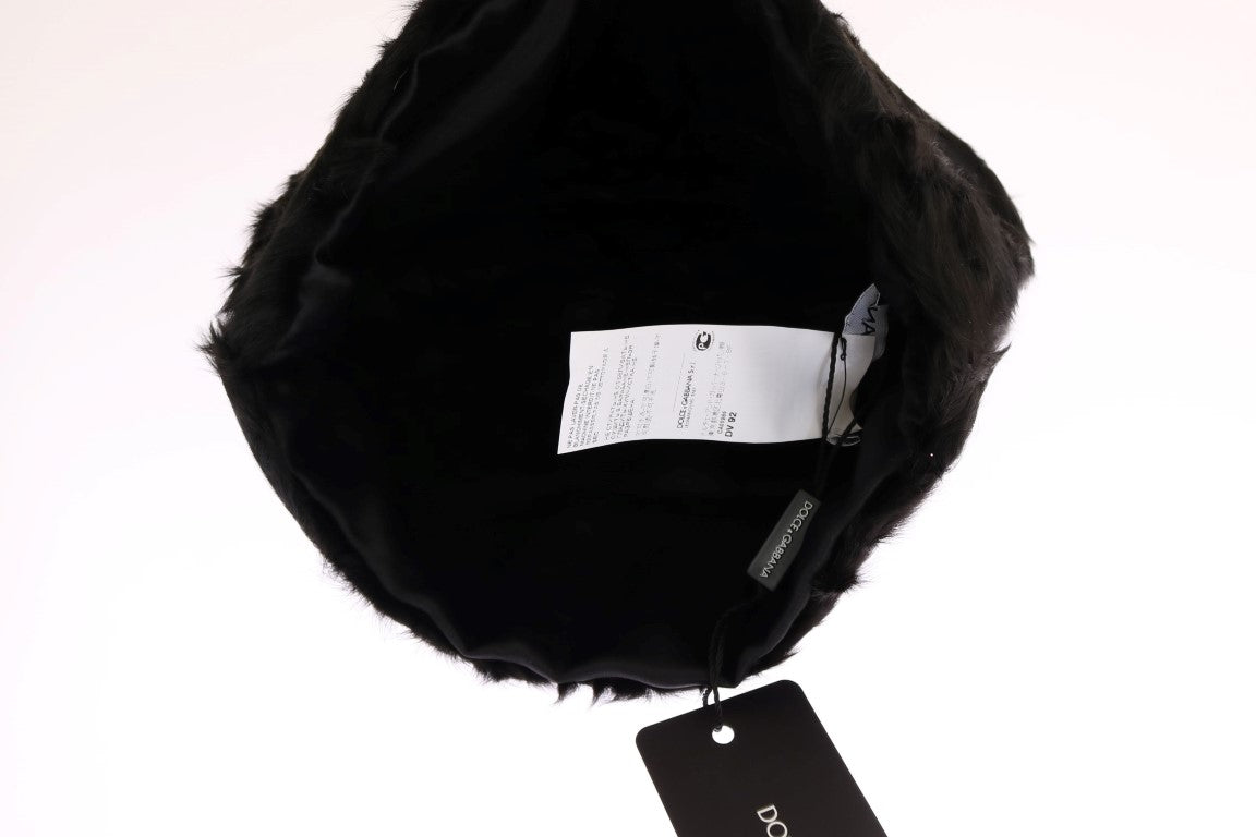 Bonnet en fourrure noir Xiangao Dolce &amp; Gabbana