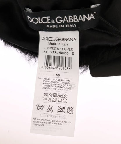 Bonnet en fourrure noir Xiangao Dolce &amp; Gabbana