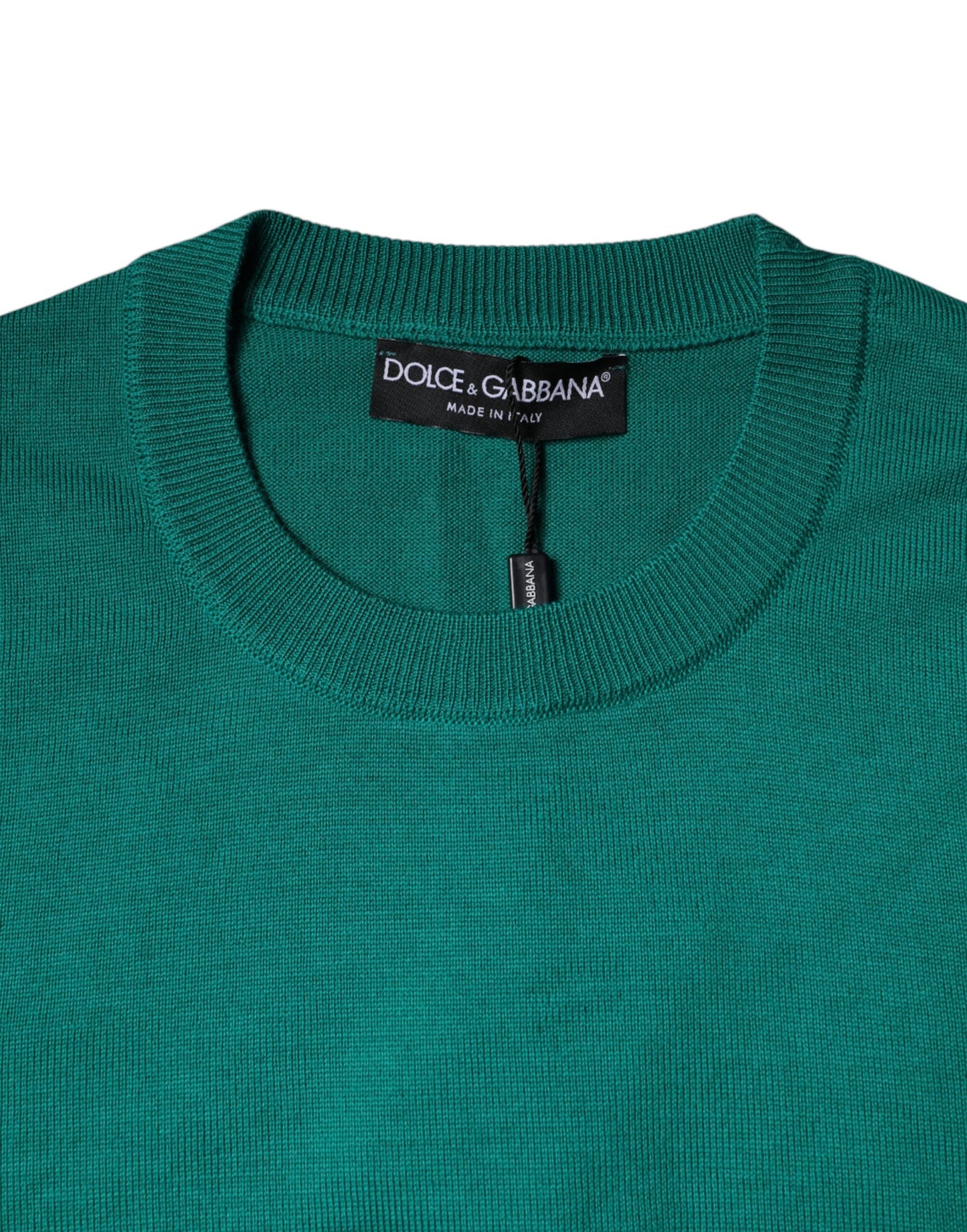 Pull ras du cou en laine verte Dolce &amp; Gabbana