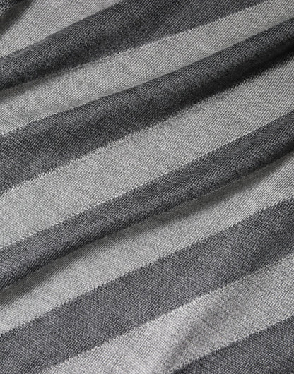 Pull col rond à manches longues et rayures grises Dolce &amp; Gabbana