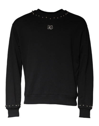 Pull-over à logo clouté noir Dolce &amp; Gabbana