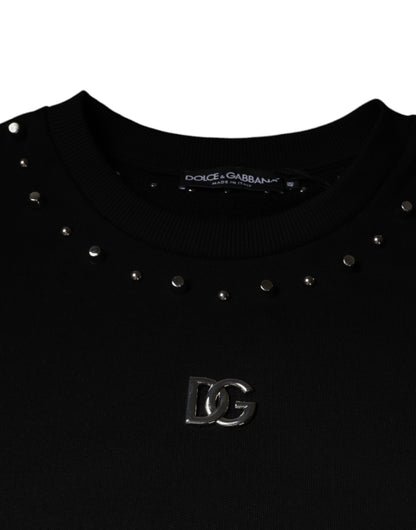 Pull-over à logo clouté noir Dolce &amp; Gabbana