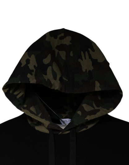 Sweat-shirt à capuche camouflage noir Dolce &amp; Gabbana