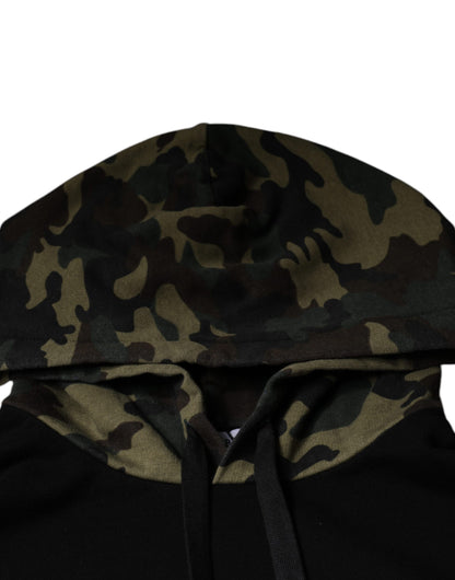 Sweat-shirt à capuche camouflage noir Dolce &amp; Gabbana