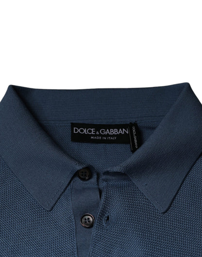 Pull col roulé en soie bleu ciel Dolce &amp; Gabbana pour homme