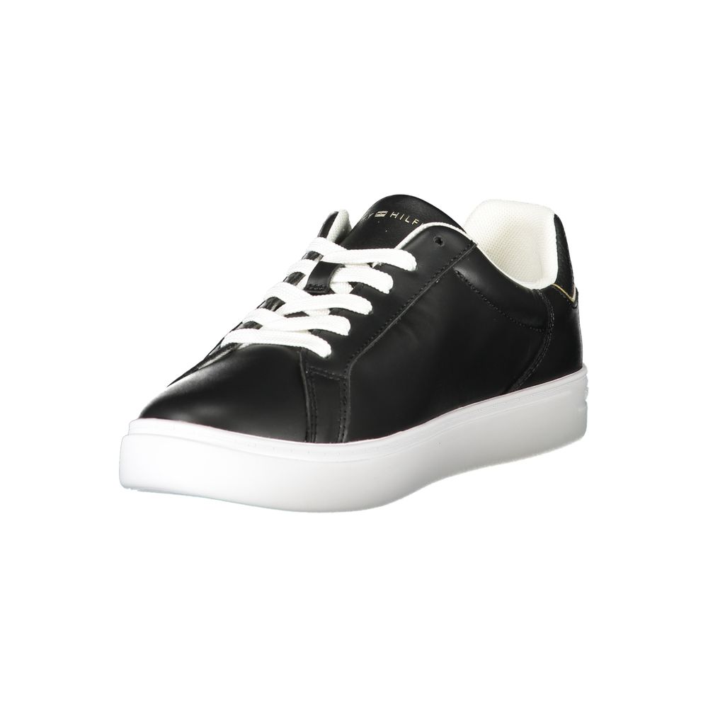 Tommy Hilfiger Black Leather Women Sneaker