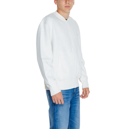 Calvin Klein Jeans White Recycled Cotton Sweatshirt