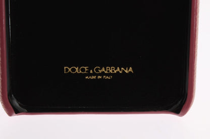 Étui pour iphone en cuir rose et cristal Dolce &amp; Gabbana