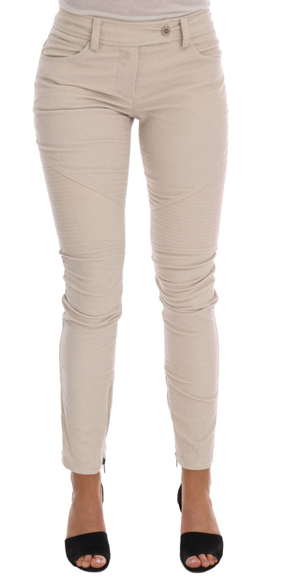 Ermanno scervino pantalon slim skinny en velours côtelé beige