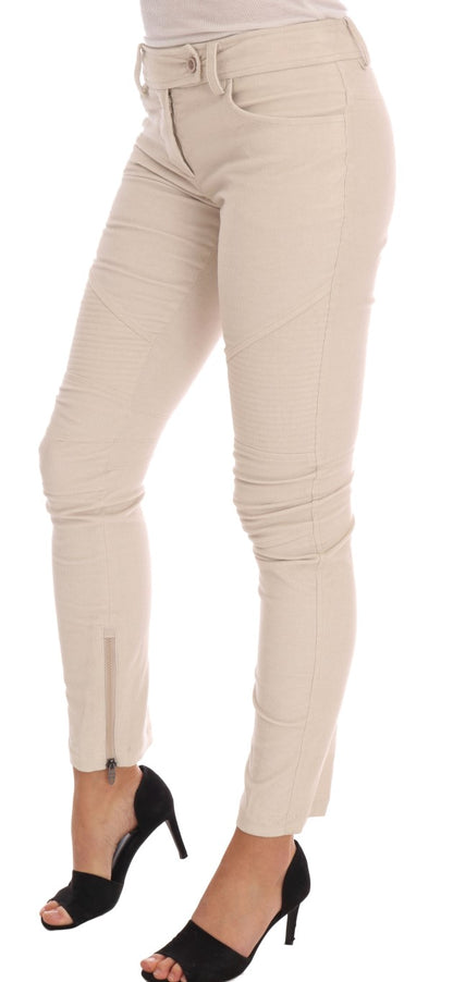 Ermanno scervino pantalon slim skinny en velours côtelé beige