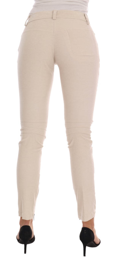 Ermanno scervino pantalon slim skinny en velours côtelé beige