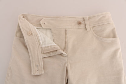 Ermanno scervino pantalon slim skinny en velours côtelé beige