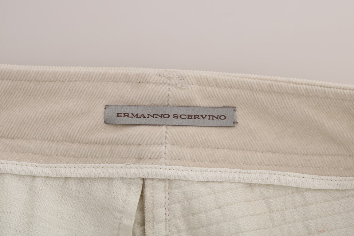 Ermanno scervino pantalon slim skinny en velours côtelé beige