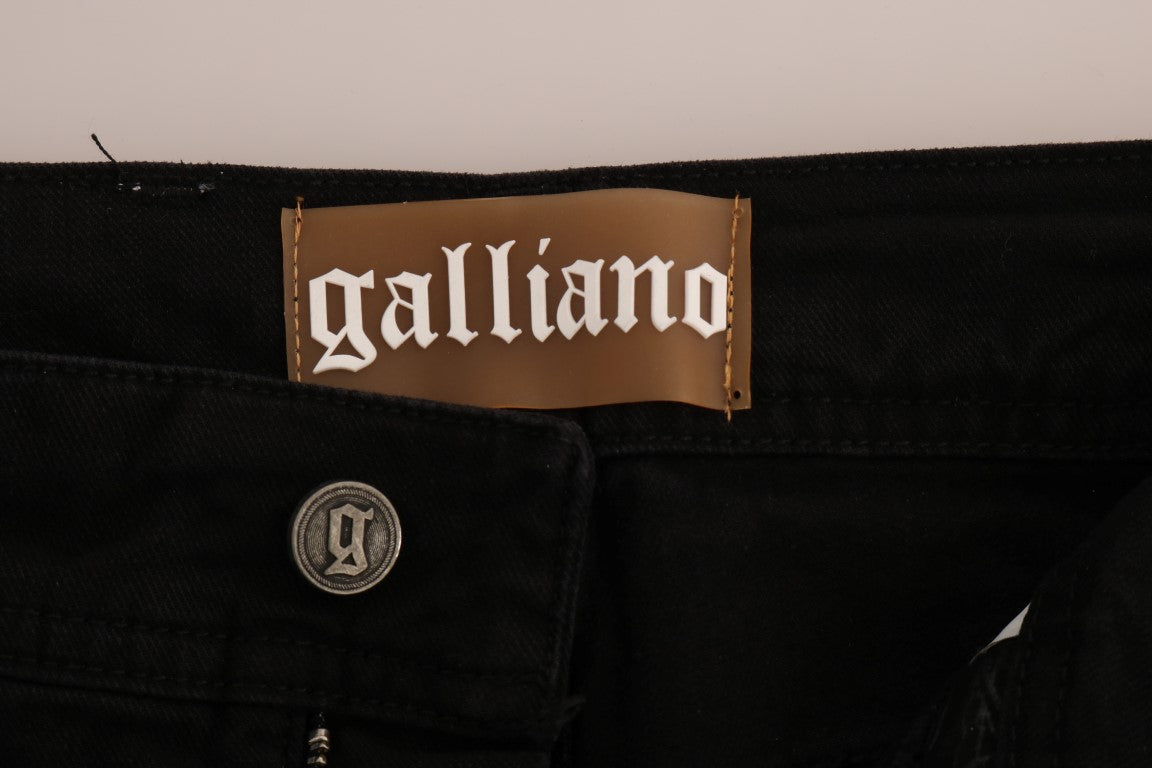 Jean en denim coupe classique noir John Galliano