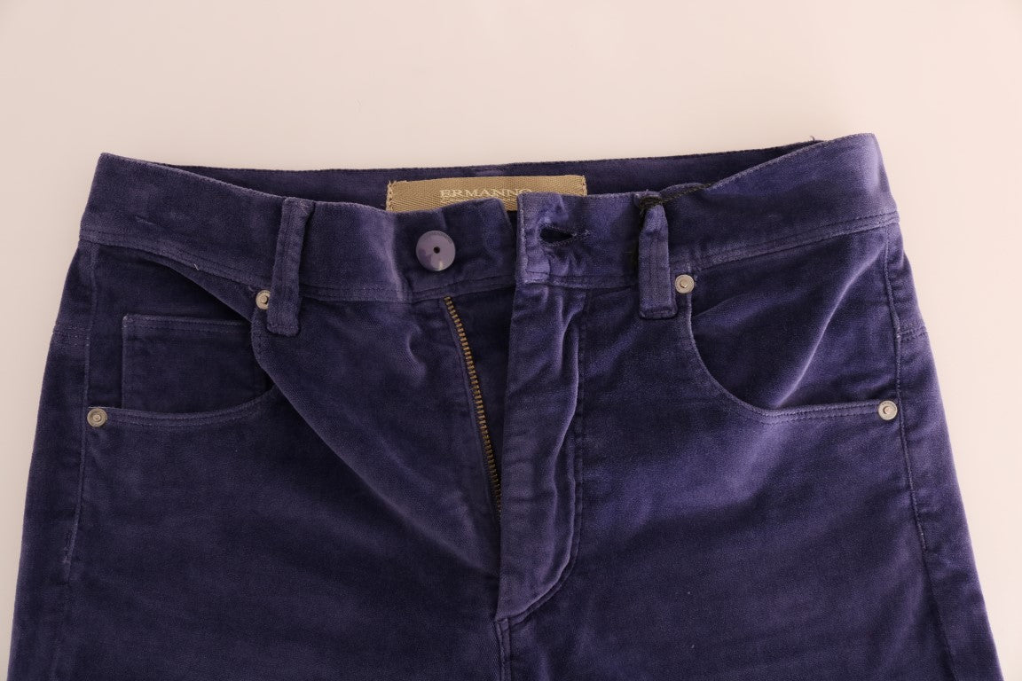 Ermanno scervino pantalon évasé bootcut en velours côtelé violet