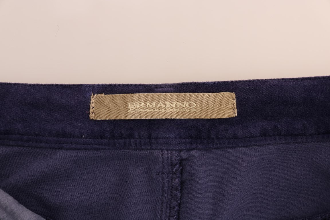 Ermanno scervino pantalon évasé bootcut en velours côtelé violet