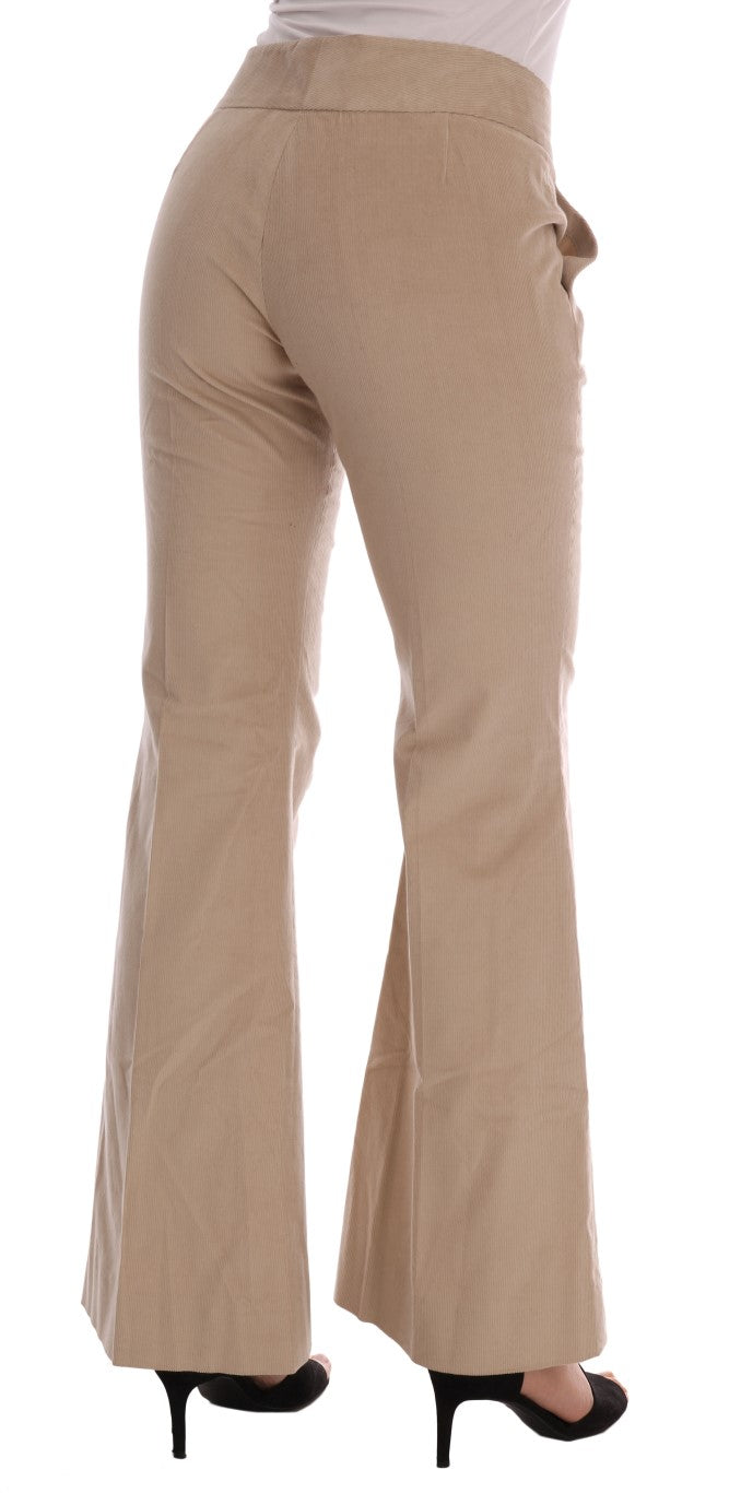 Ermanno scervino pantalon évasé bootcut beige