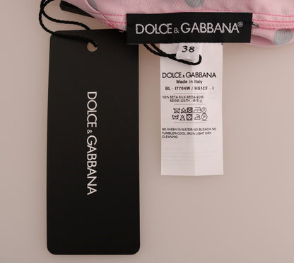 Blouse en soie à pois rose Dolce &amp; gabbana